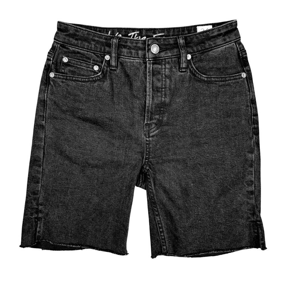 We The Free‎ Shorts Size 26 Black Washed Denim High Rise Dark Streetwear
